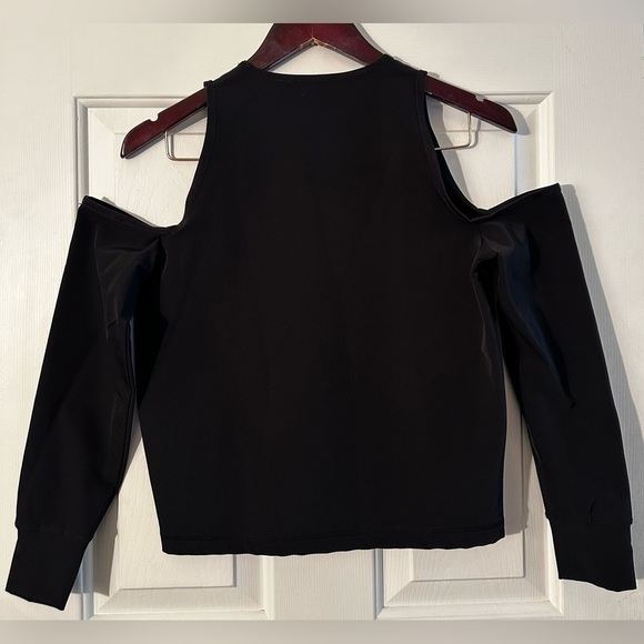 THEORY P/TP Black Witchy Fairy Grunge Cold Shoulder Long Sleeve Jersey Knit NICE - Picture 2 of 9